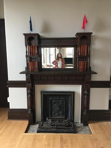 Architectural detail in dorm lounge