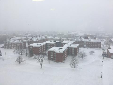View from temporary dorm during winter break