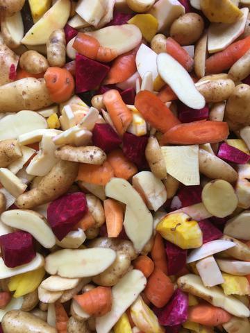 Garden roots ready for roasting