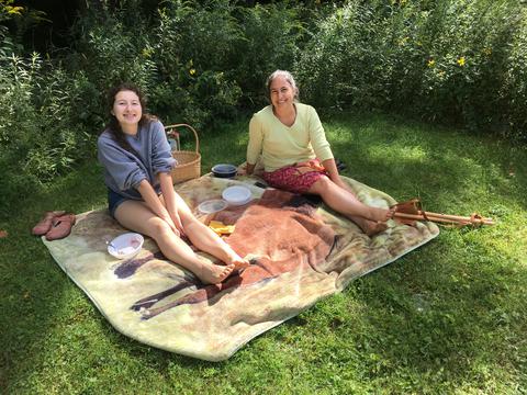 Picnicing by the stream