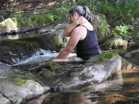 Bathing in the stream