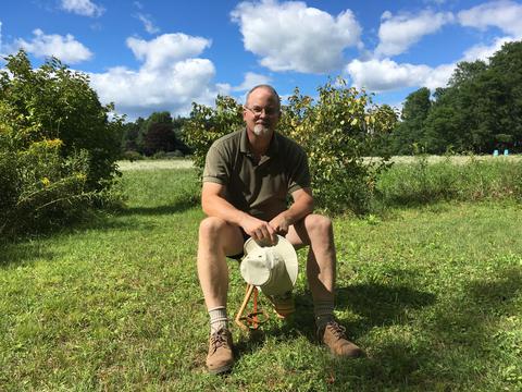 Posing by the stream
