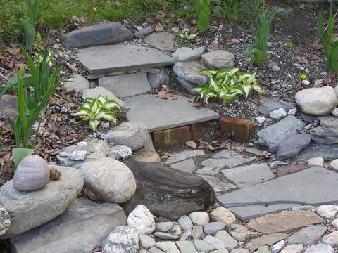 Detail of the back stairs to patio