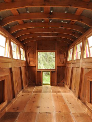 Newly restored gypsy vardo interior