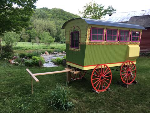 Restored gypsy vardo exterior